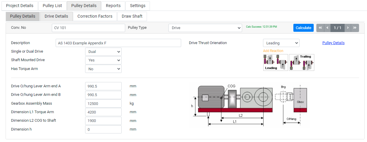 DeltaD Online Conveyor Pulley Design Program - Input Drives